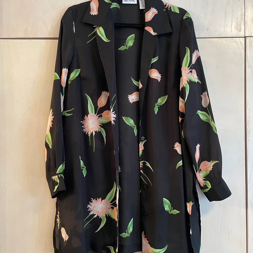 Vintage Blair Black Floral Blazer